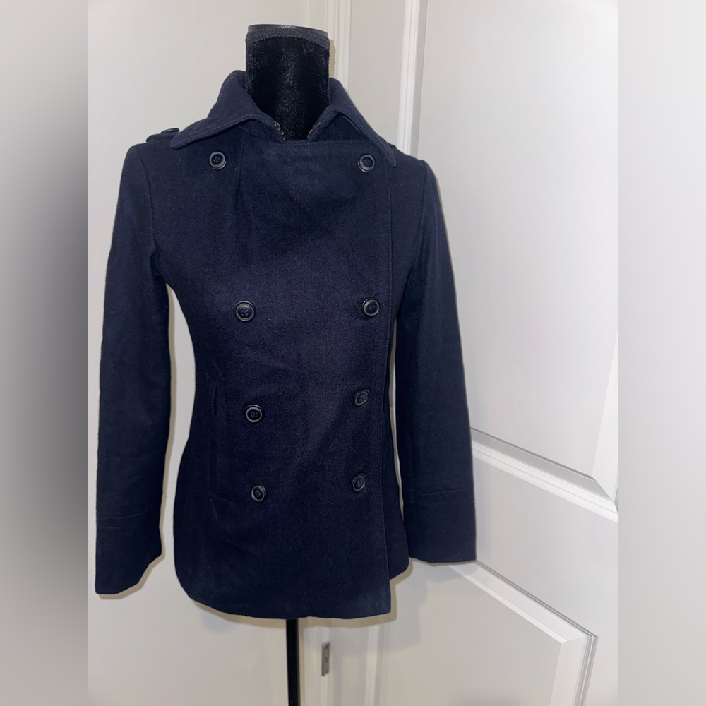 Bitten by Sarah Jessica Parker Navy Double-Breasted Pea Coat